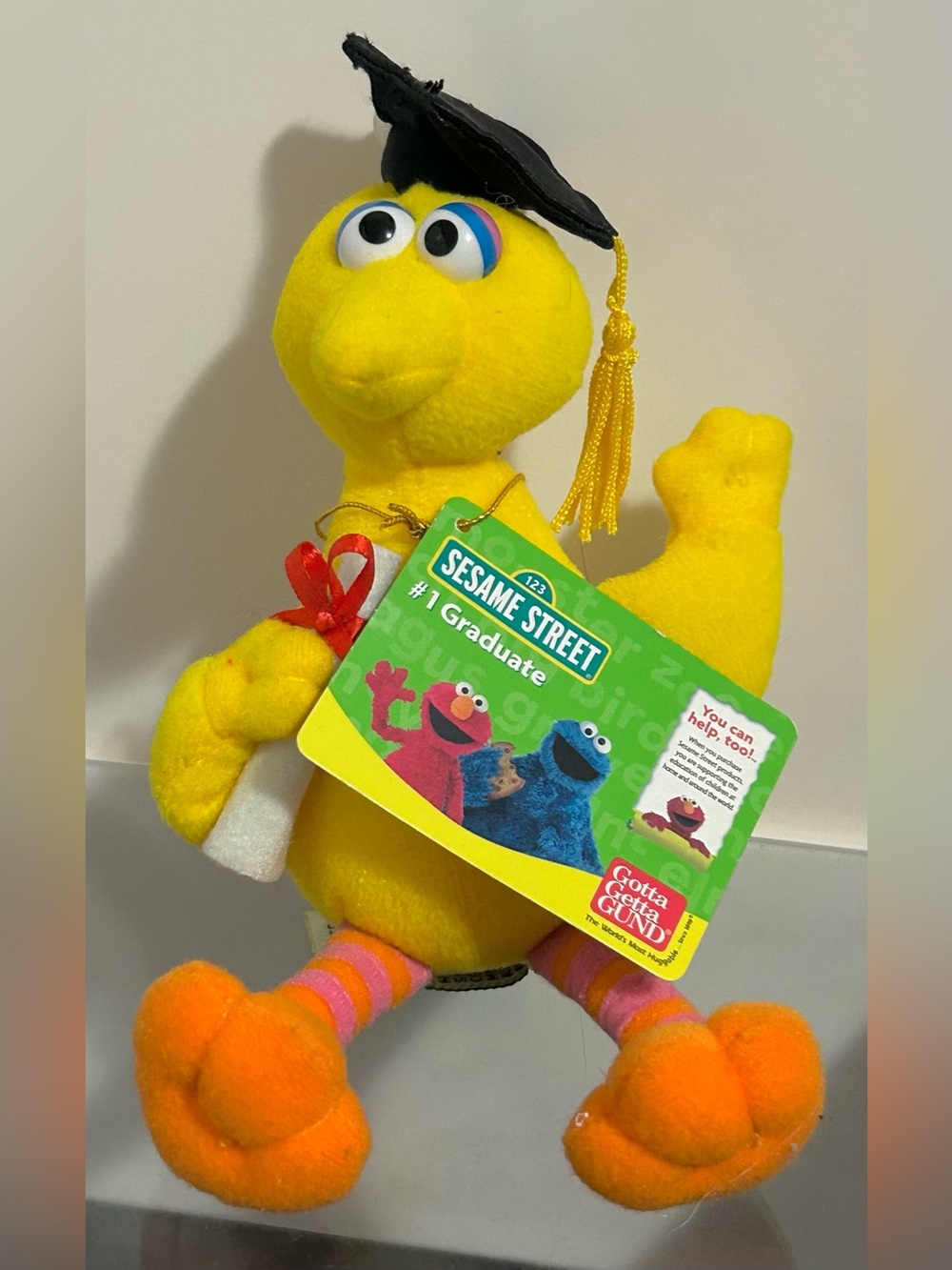 Vintage Gund Big Bird Graduation Plush Toy